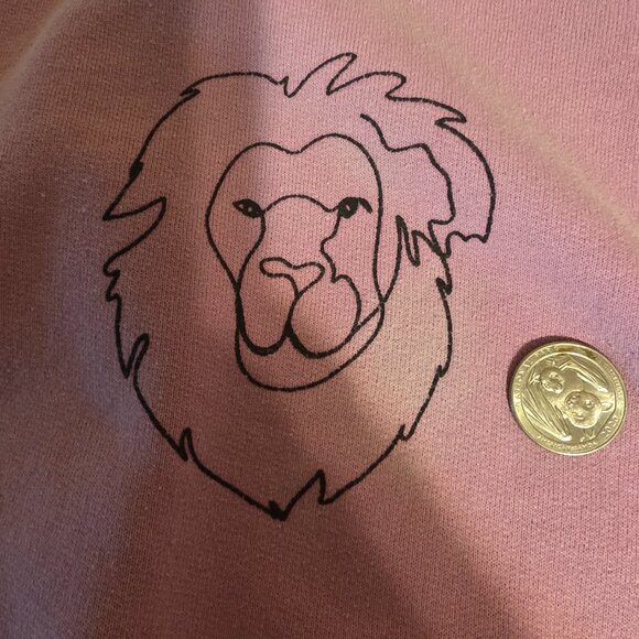 Topshop Graphic Sweatshirt with lion Purple Small- some discoloration - Picture 8 of 13